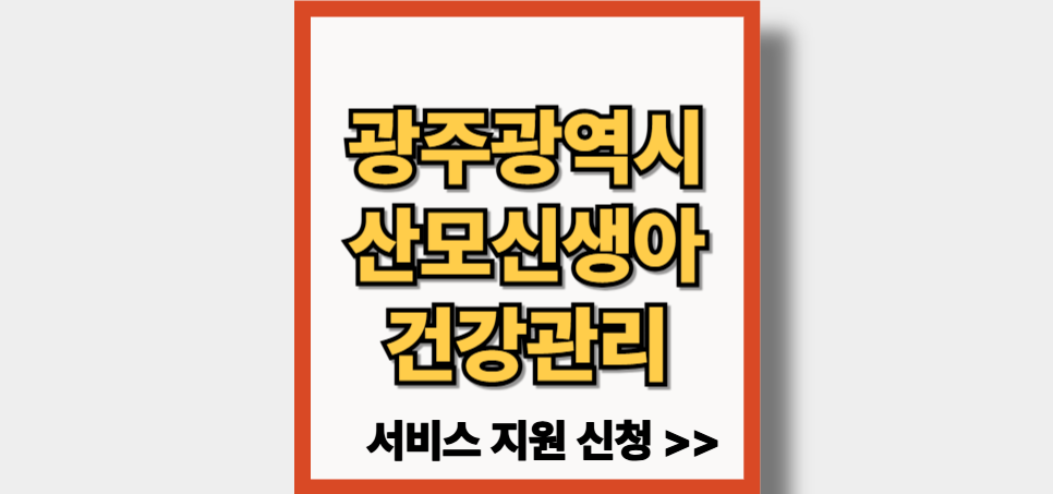 광주광역시 산모신생아 건강관리 서비스 지원 신청 방법